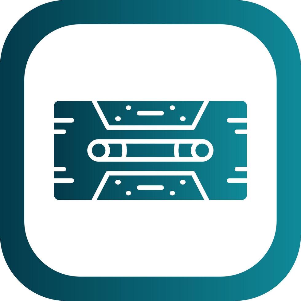 Cassette Tape Glyph Gradient Corner Icon vector