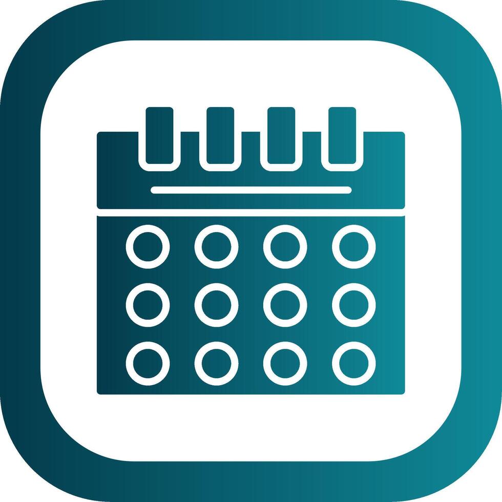 Calendar Glyph Gradient Corner Icon vector