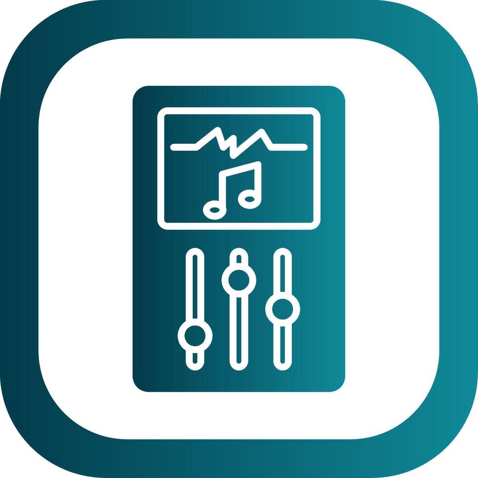 Music Player Glyph Gradient Corner Icon vector