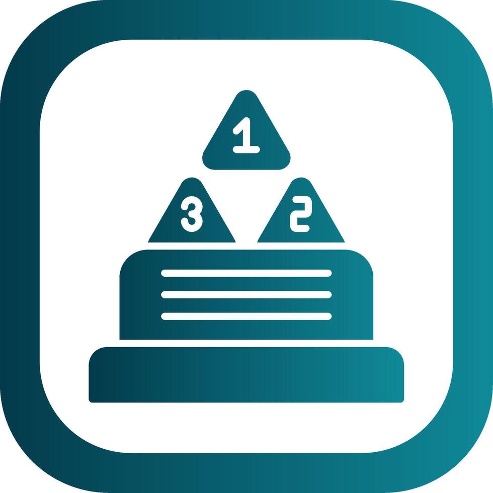 Number Glyph Gradient Corner Icon vector