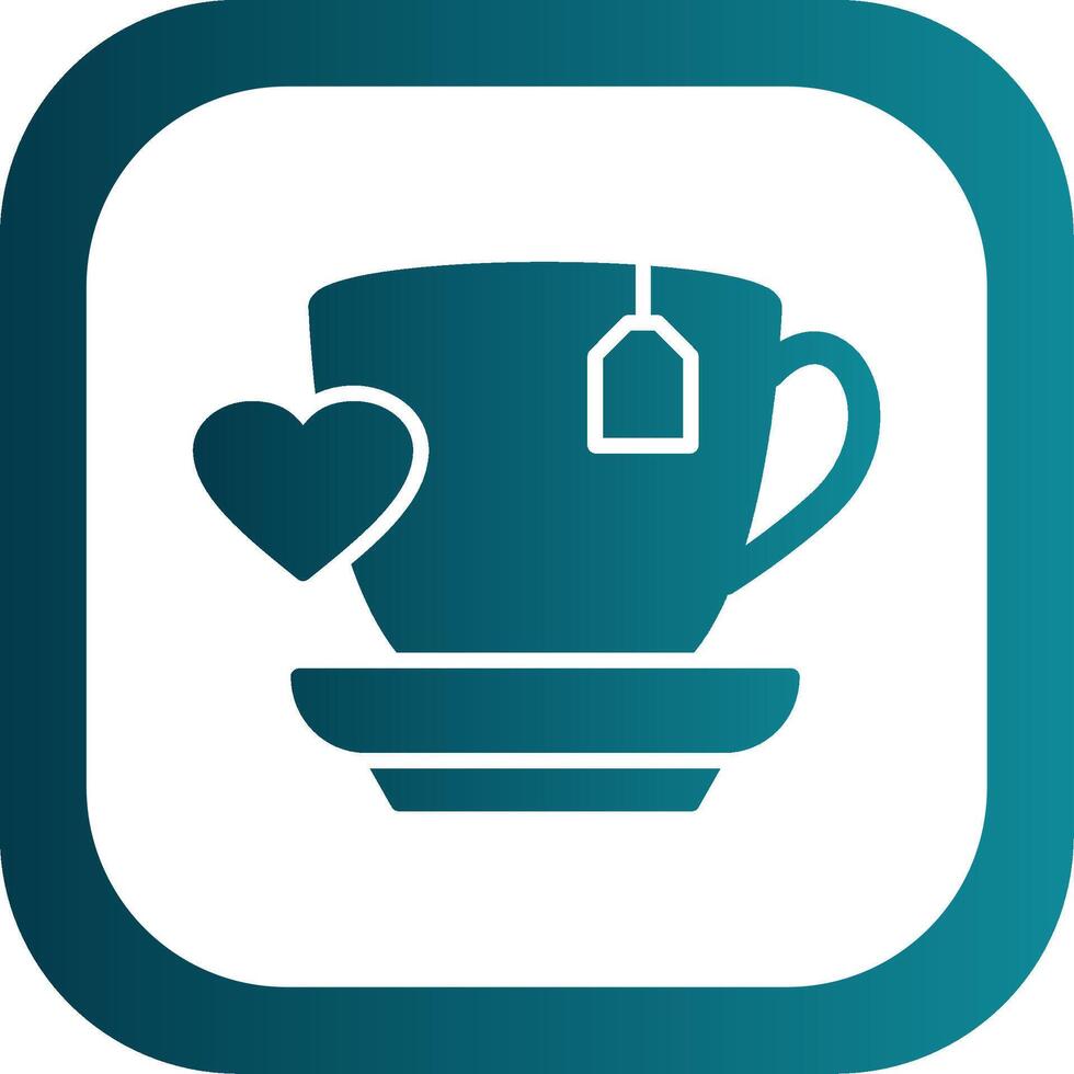 Love Coffee Glyph Gradient Corner Icon vector