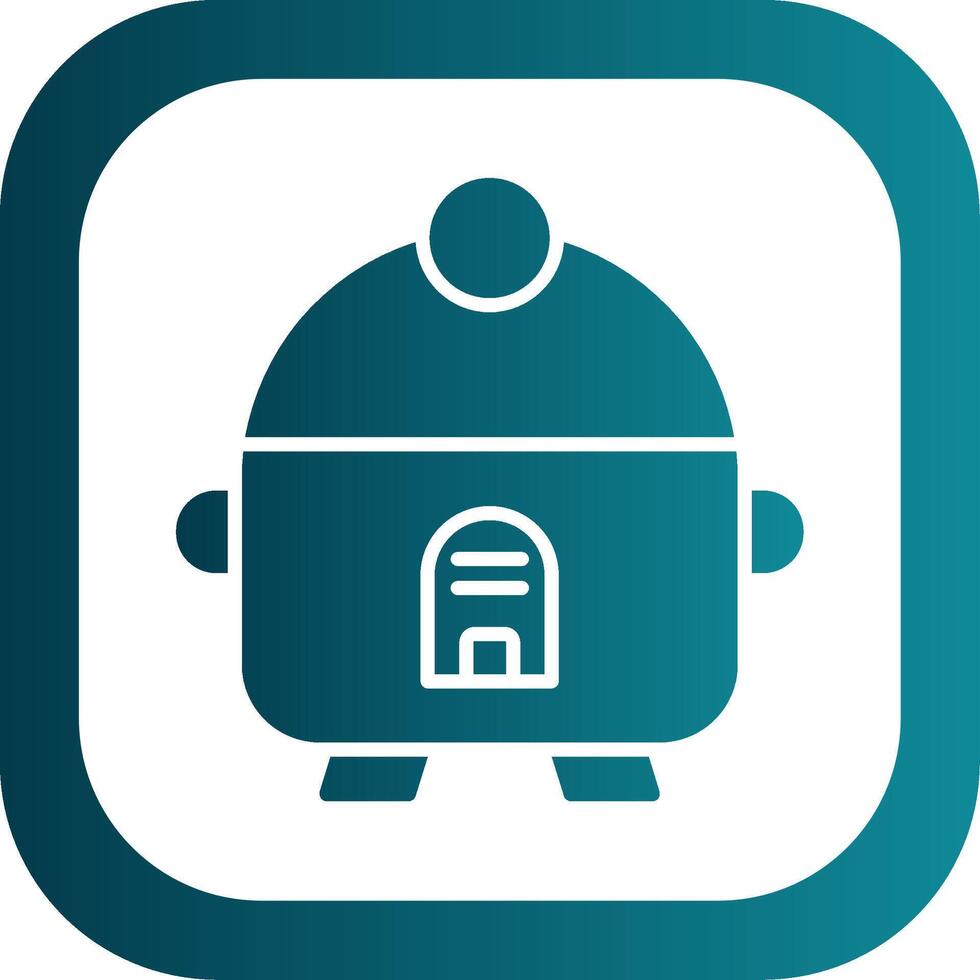 Rice Cooker Glyph Gradient Corner Icon vector