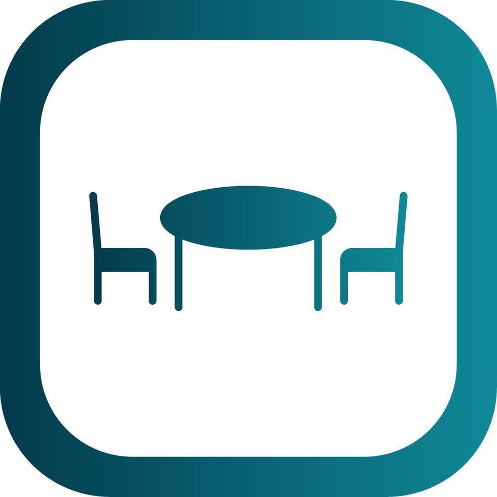 Kitchen Table Glyph Gradient Corner Icon vector