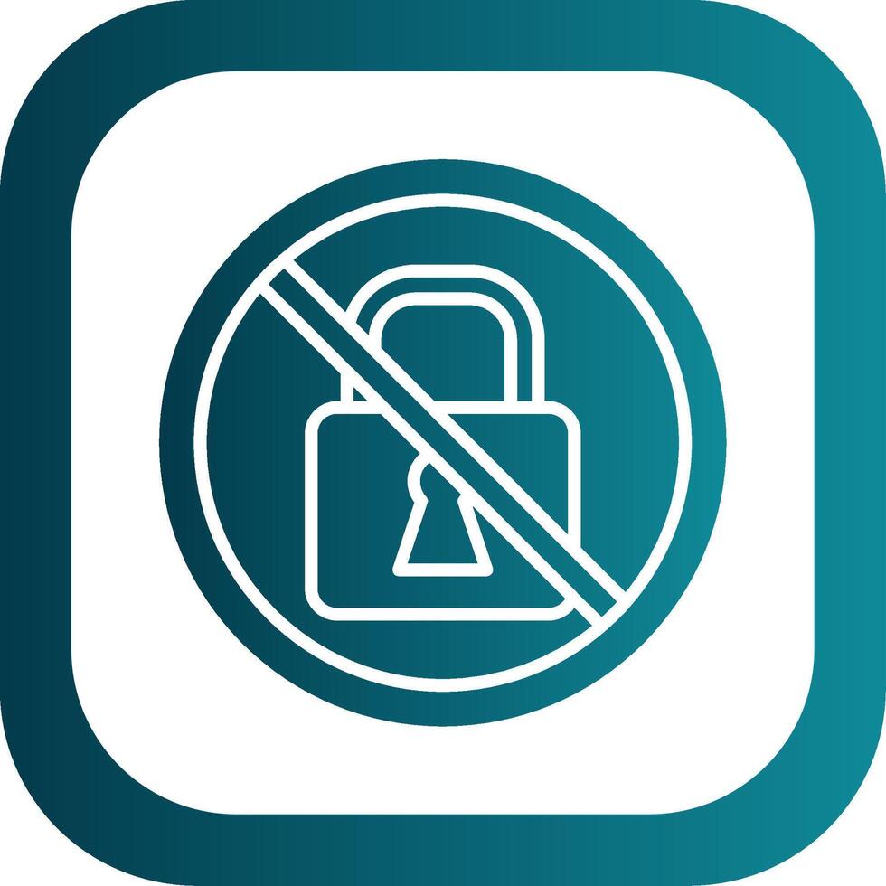 Prohibited Sign Glyph Gradient Corner Icon vector