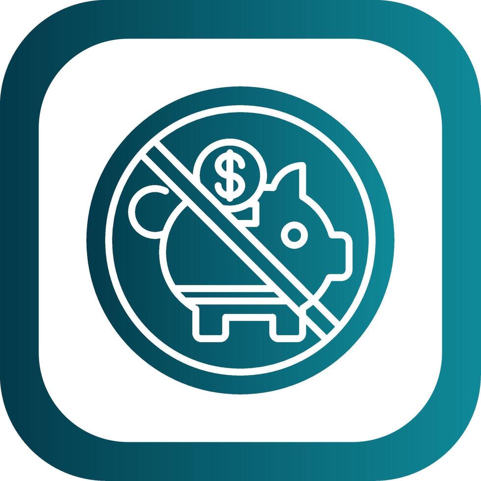 Prohibited Sign Glyph Gradient Corner Icon vector