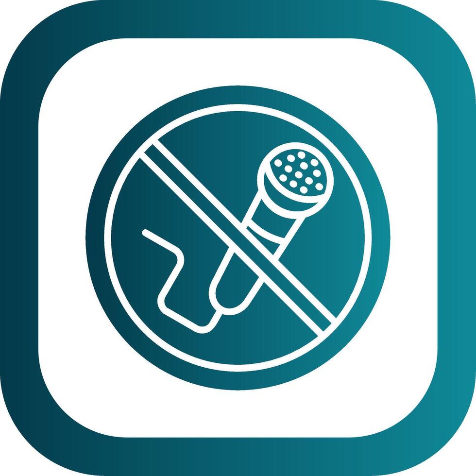 No Microphone Glyph Gradient Corner Icon vector