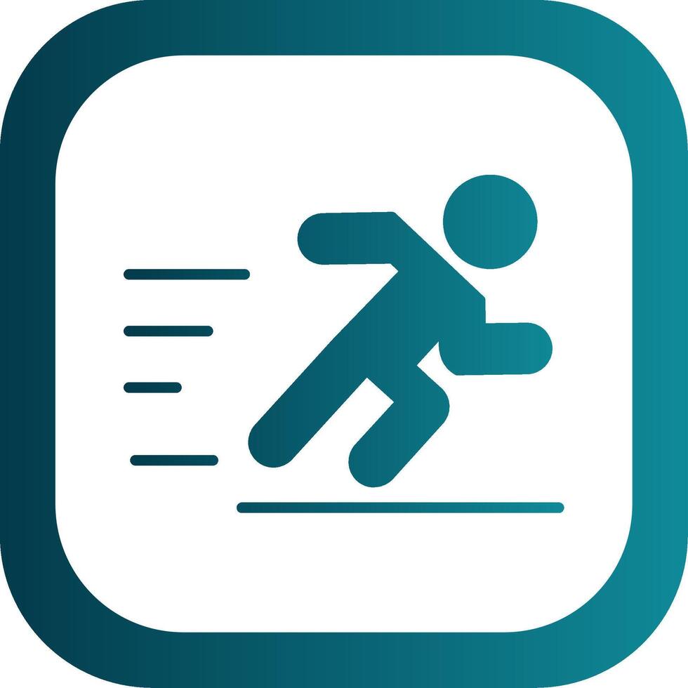 Jogging Glyph Gradient Corner Icon vector