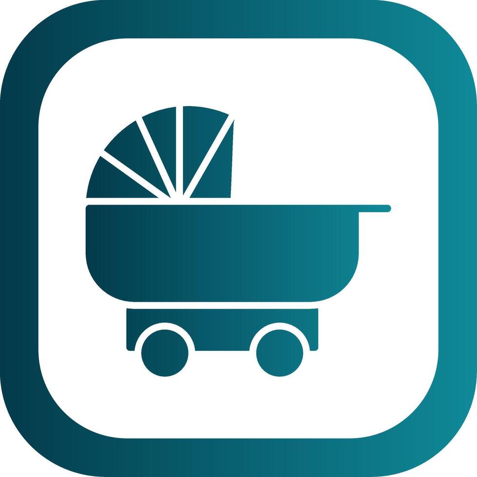 Pram Glyph Gradient Corner Icon vector