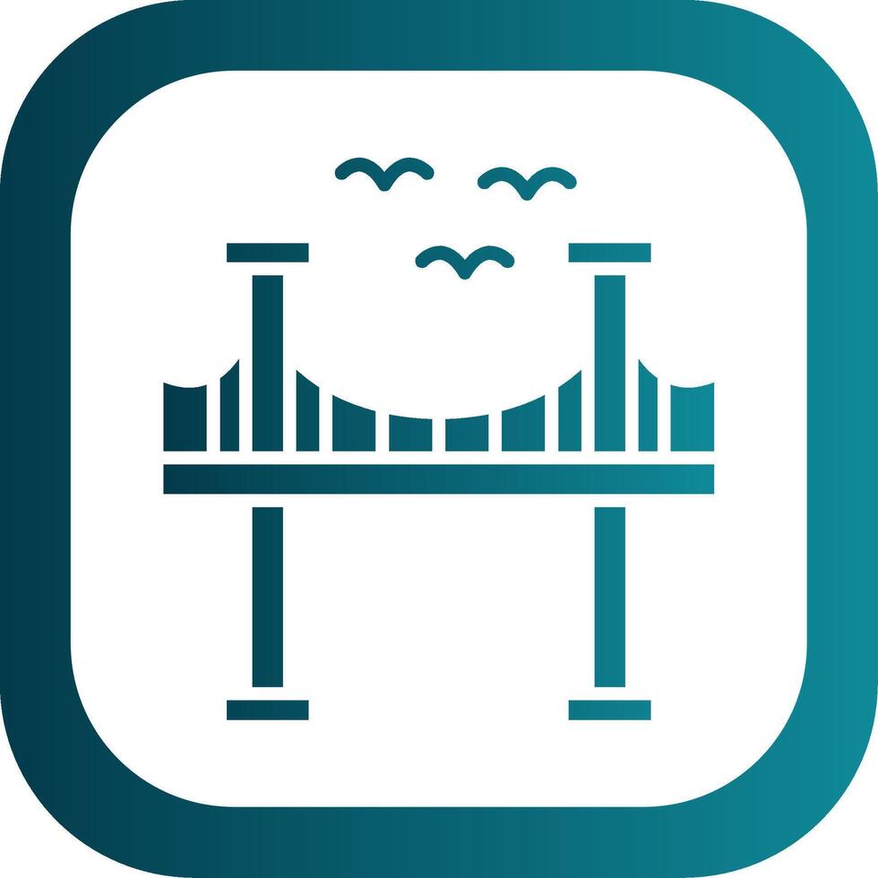 Bridge Glyph Gradient Corner Icon vector