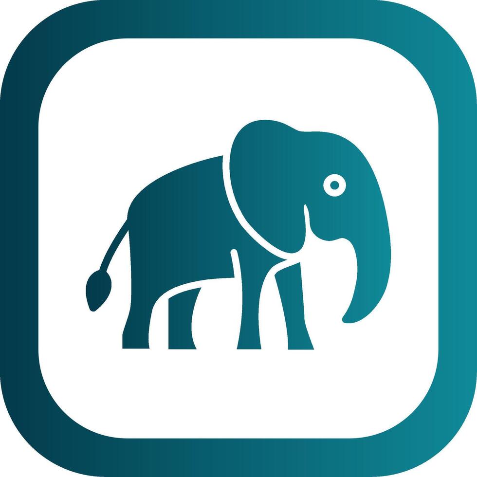Elephant Glyph Gradient Corner Icon vector