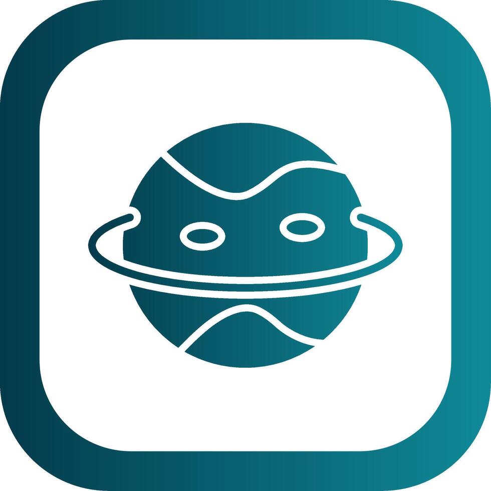 Planet Glyph Gradient Corner Icon vector