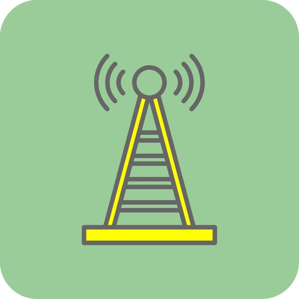 Radio Tower Glyph Gradient Corner Icon vector