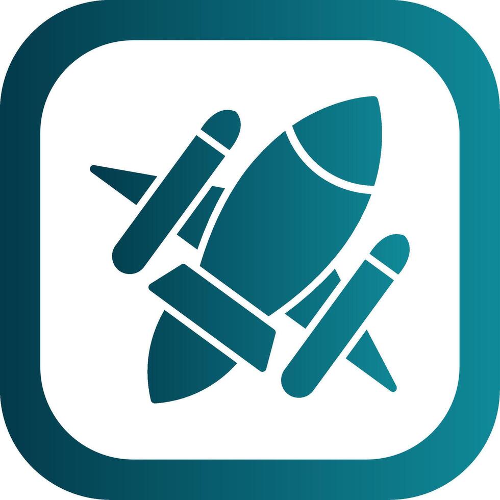 Rocket Ship Glyph Gradient Corner Icon vector