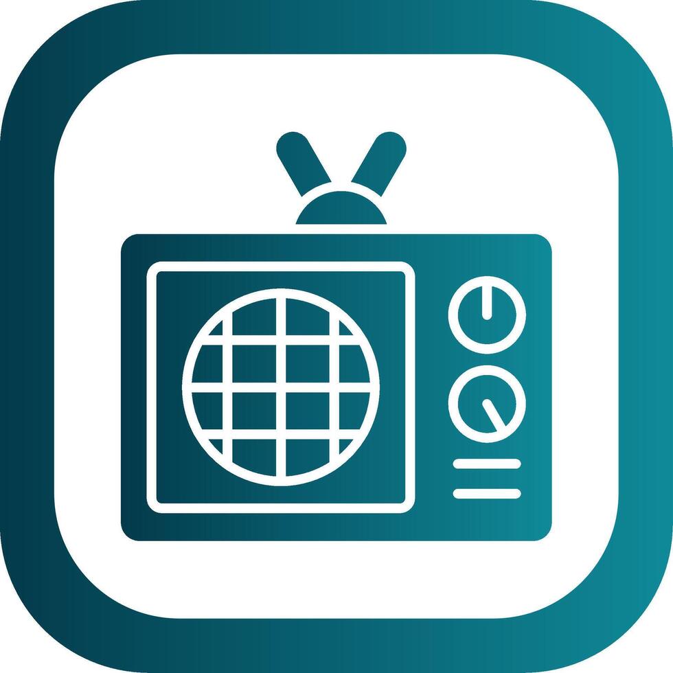 Radio Glyph Gradient Corner Icon vector
