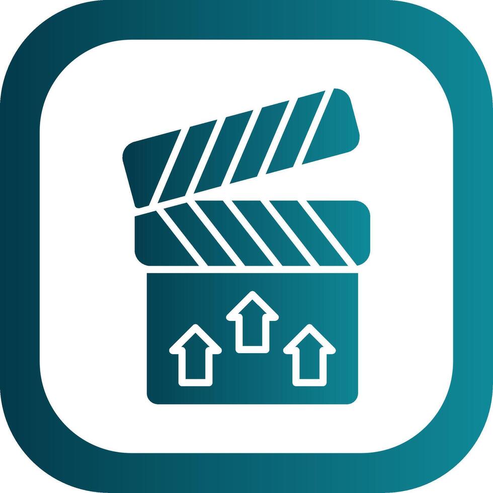 Clapperboard Glyph Gradient Corner Icon vector