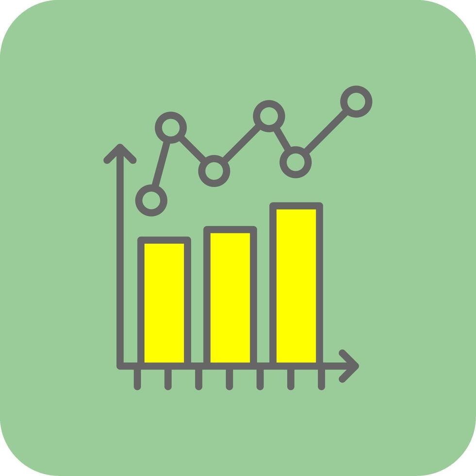 Bar Chart Glyph Gradient Corner Icon vector