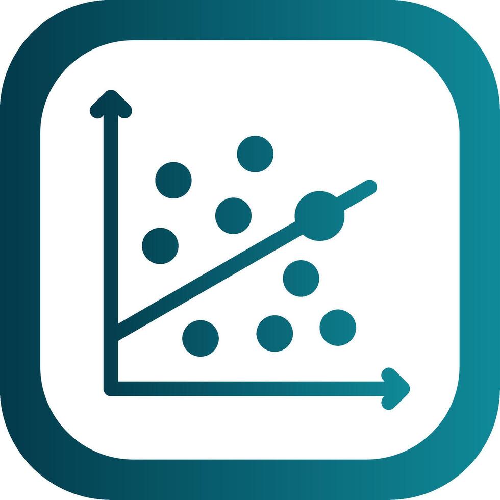 Scatter Graph Glyph Gradient Corner Icon vector