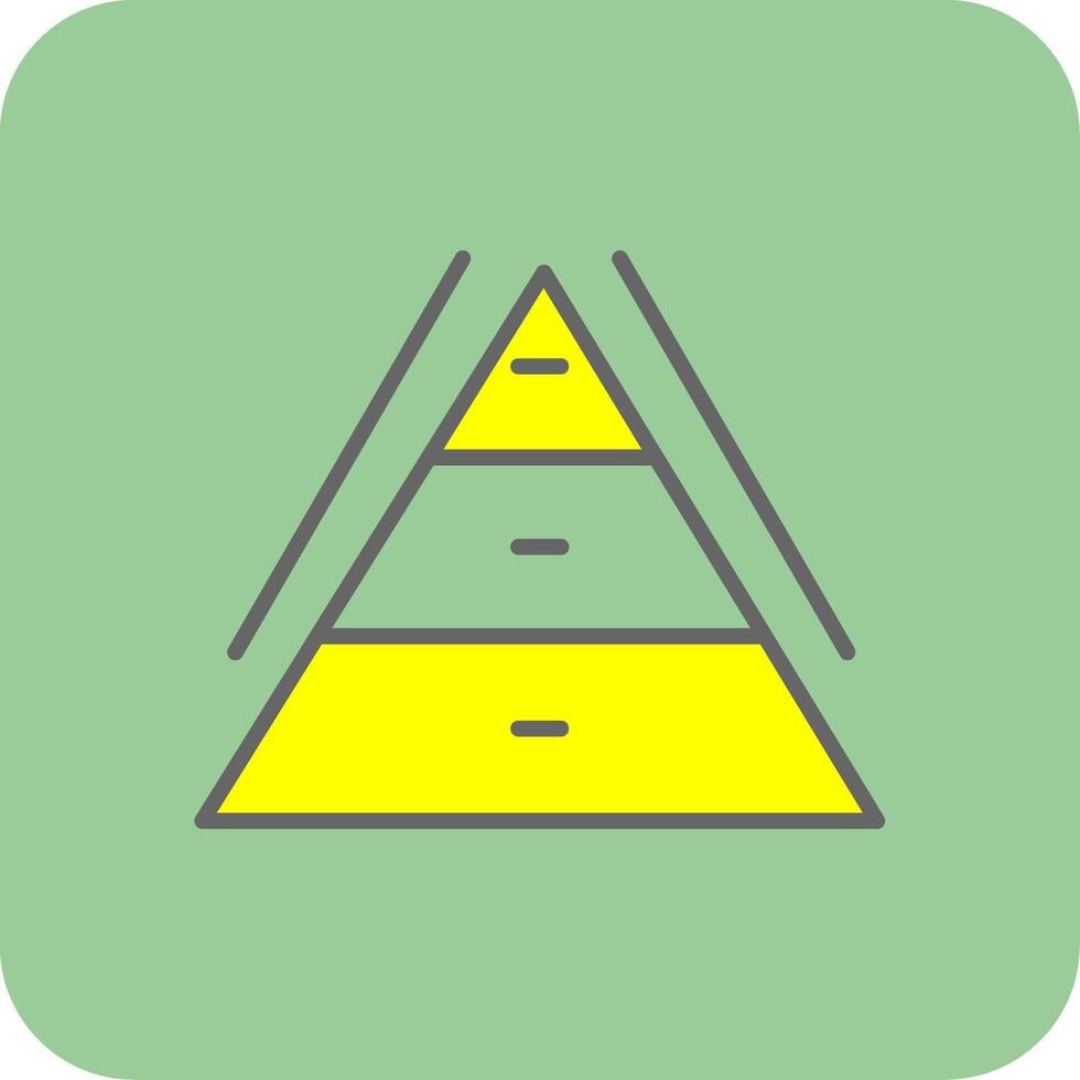 Pyramid Chart Glyph Gradient Corner Icon vector
