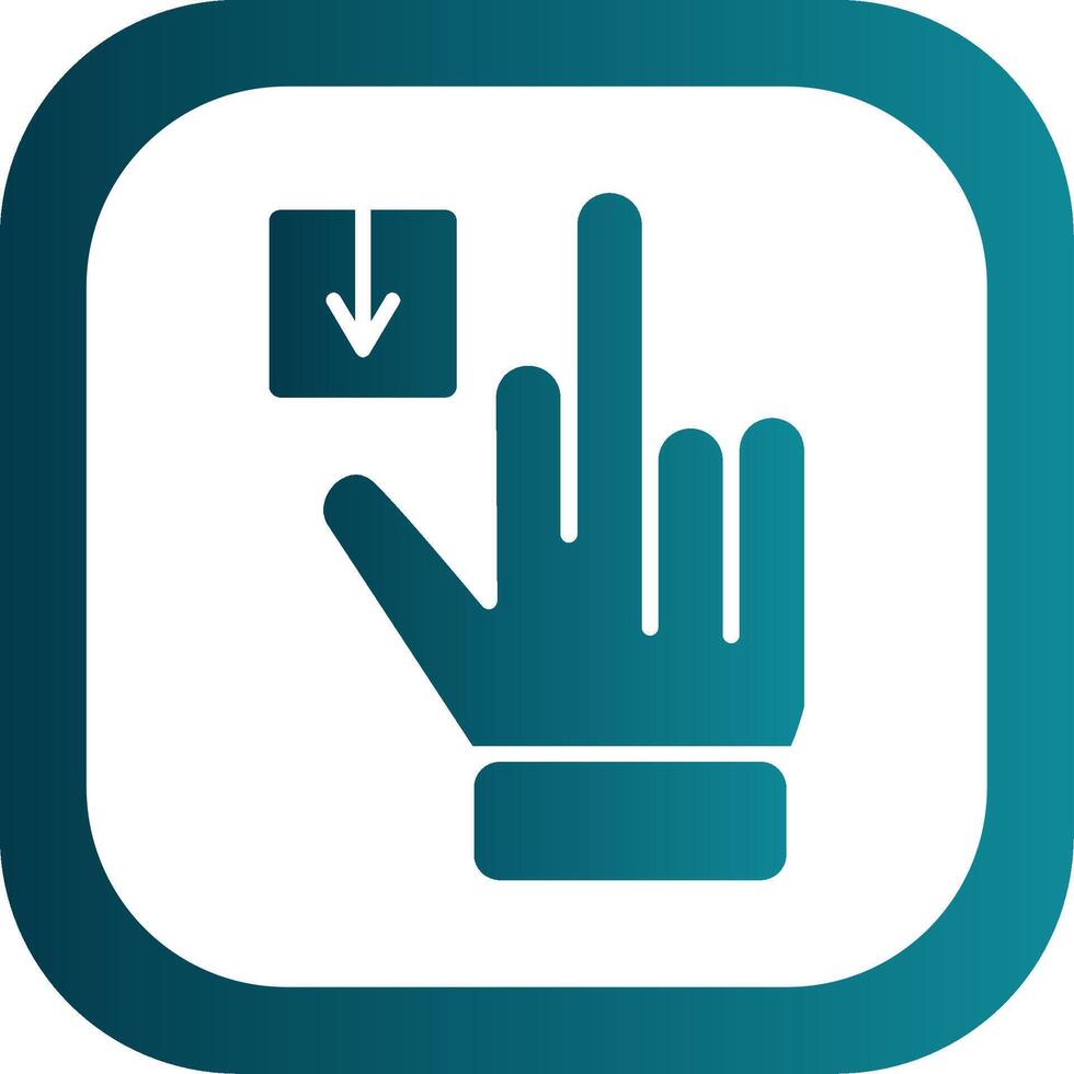 Tap Down Glyph Gradient Corner Icon vector