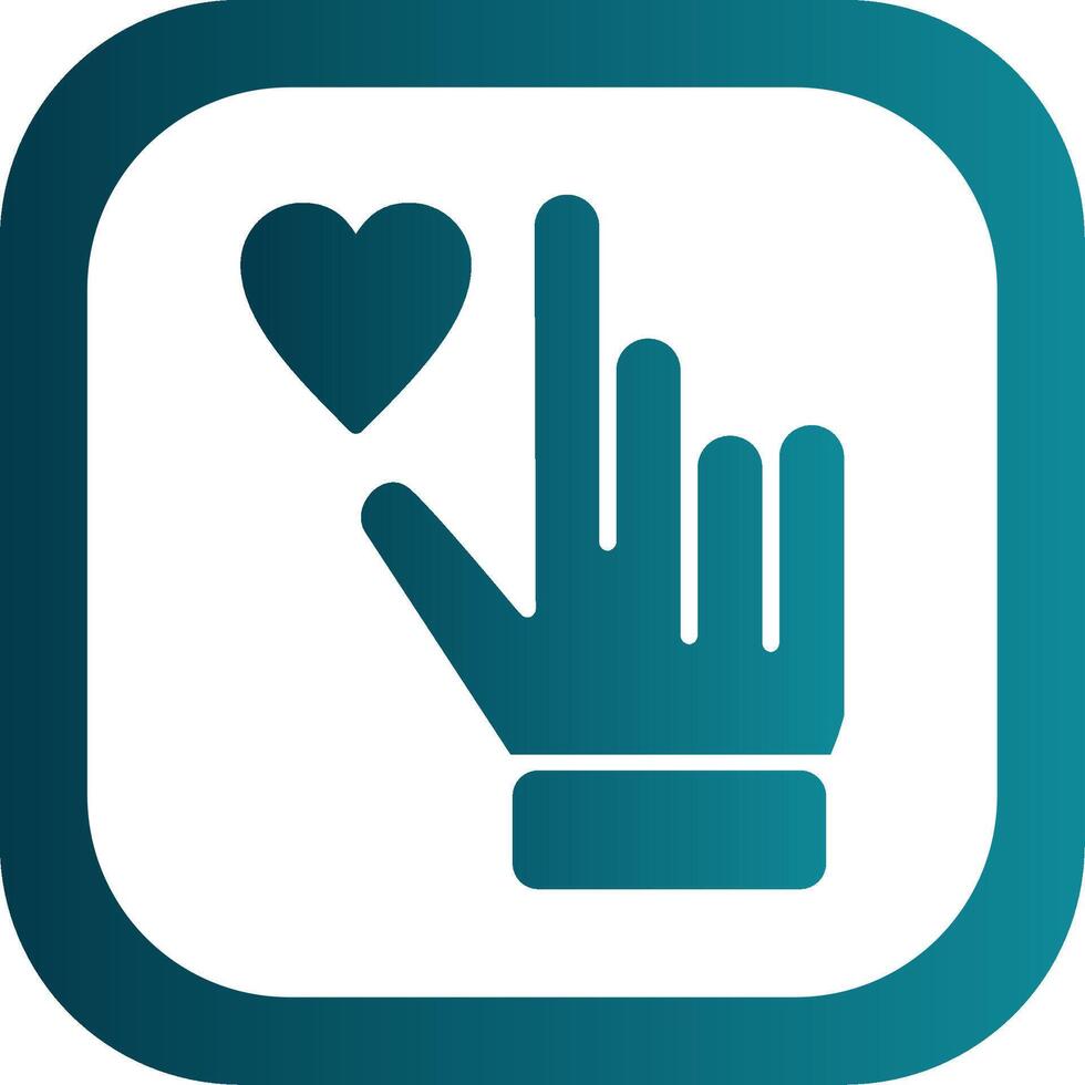 Hand Heart Glyph Gradient Corner Icon vector