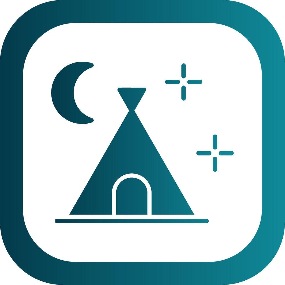 Camping Glyph Gradient Corner Icon vector