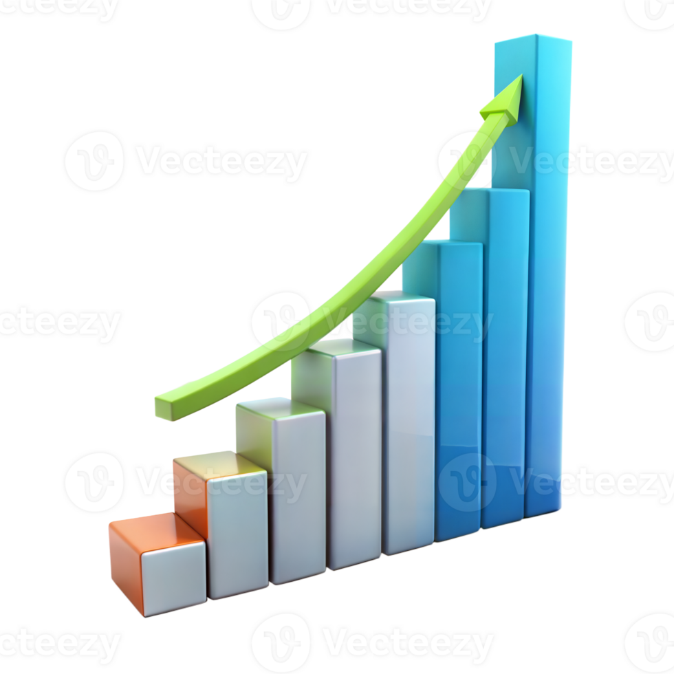 bar Diagram som visar grön pil stigande png