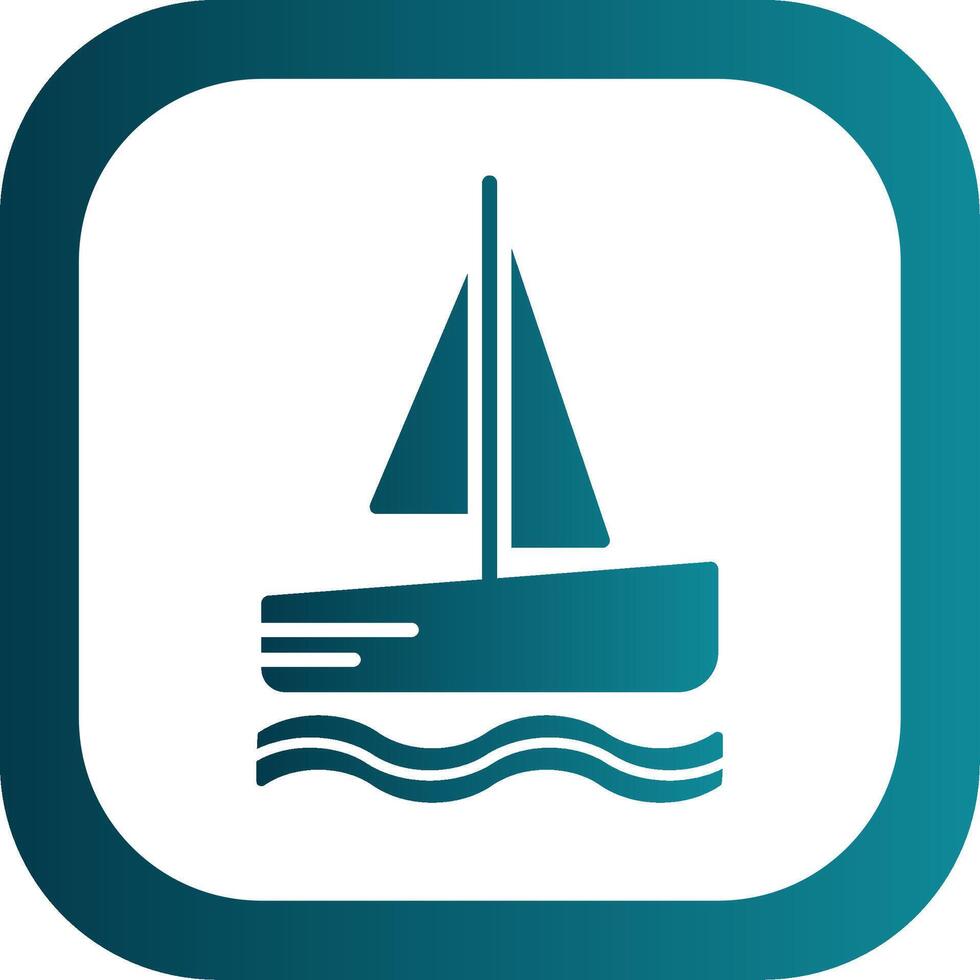 Catamaran Glyph Gradient Corner Icon vector
