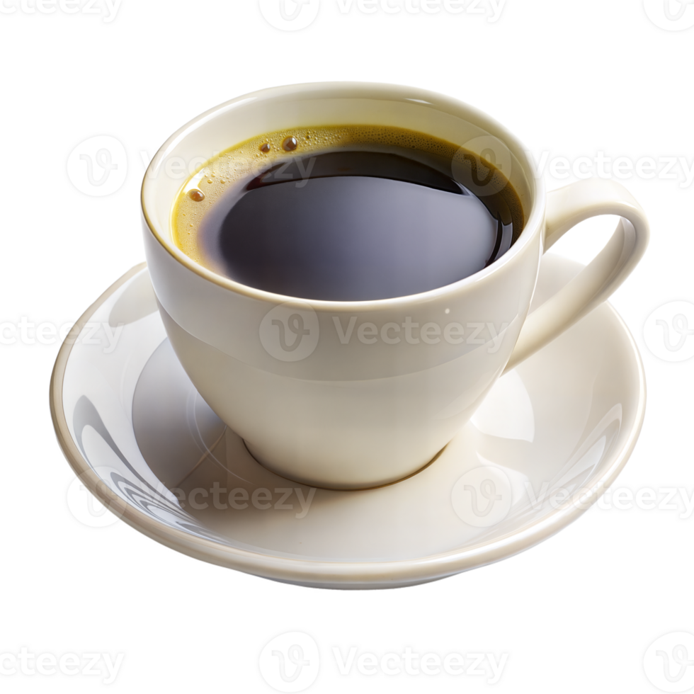 A cup of coffee on a saucer png