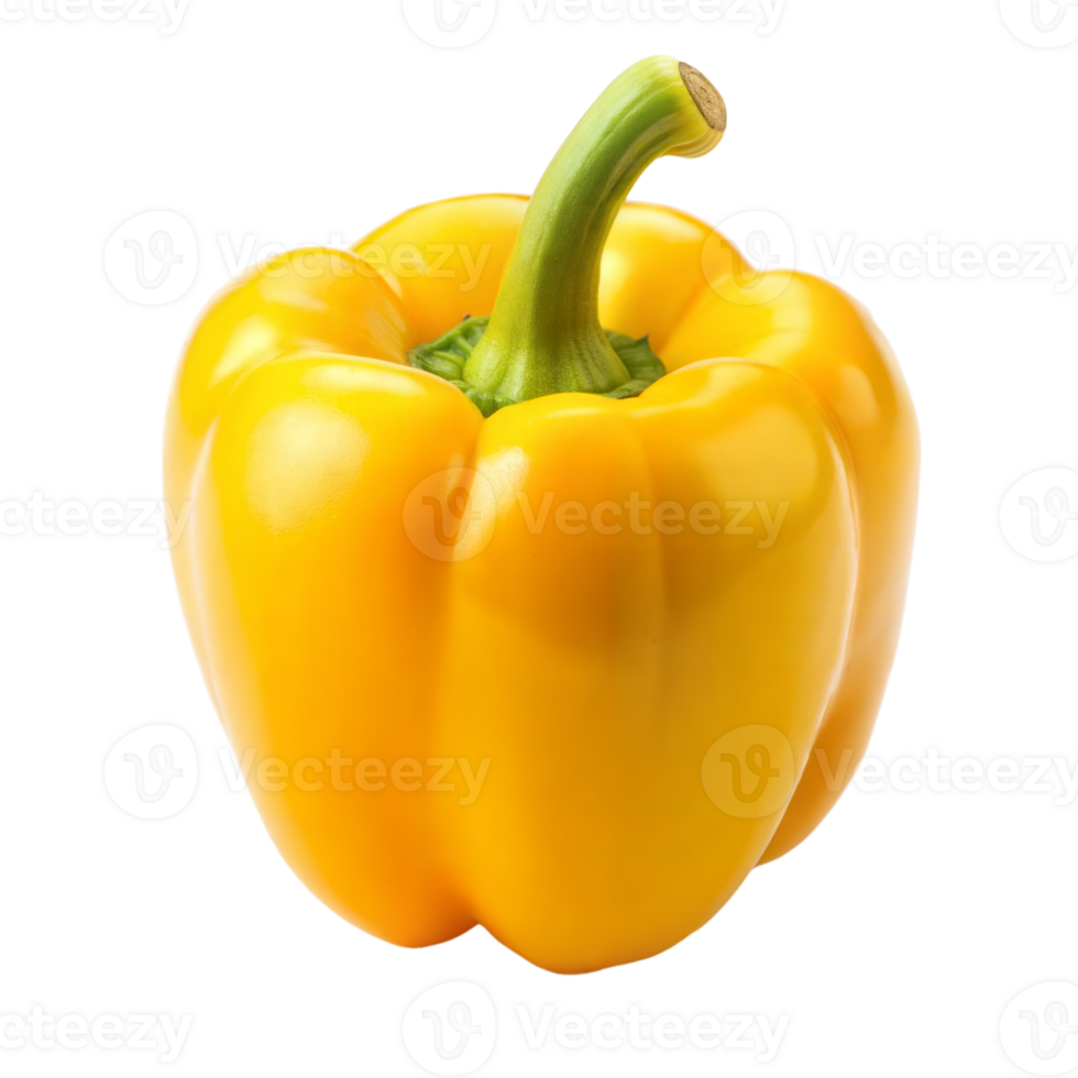 Fresh yellow bell pepper isolated on transparent background png