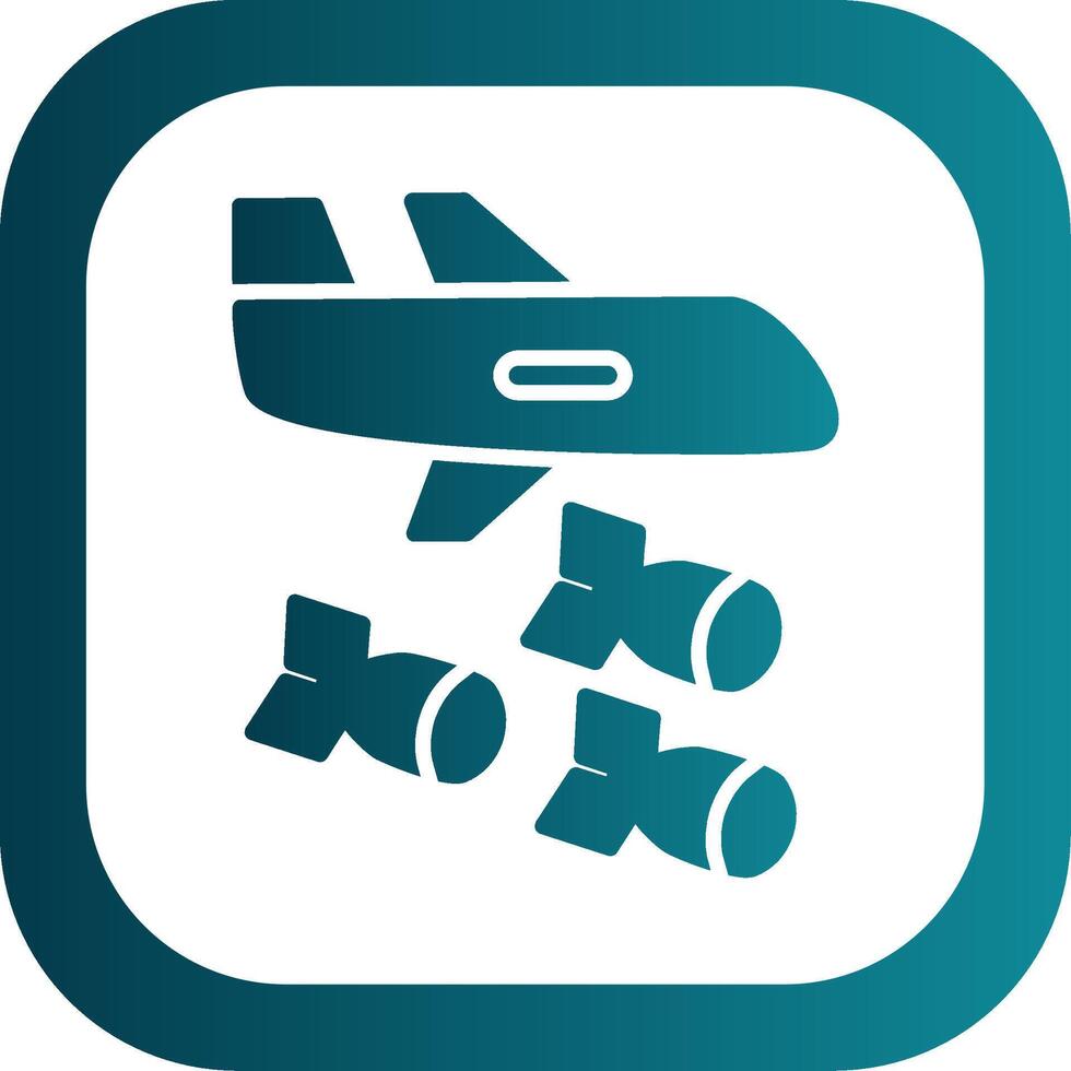 Bomber Glyph Gradient Corner Icon vector