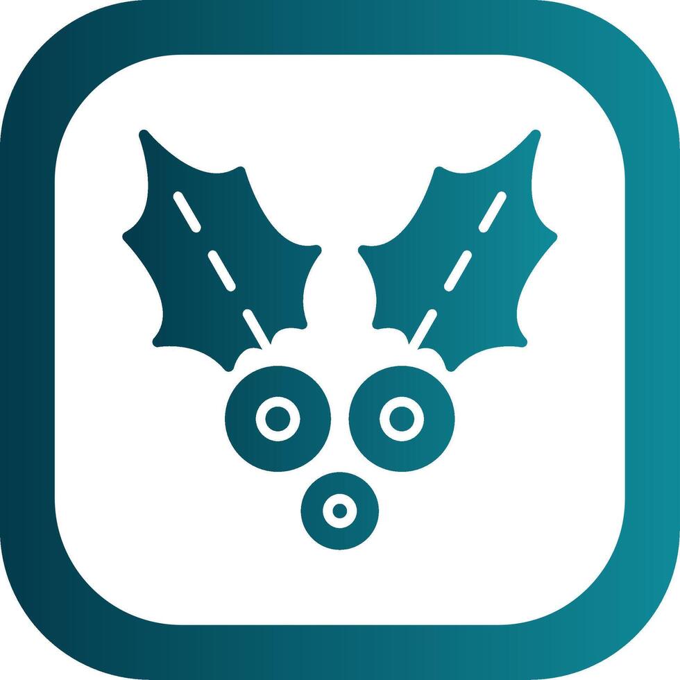 Holly Glyph Gradient Corner Icon vector