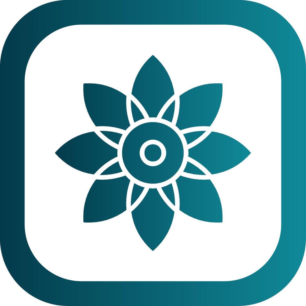 Flower Glyph Gradient Corner Icon vector