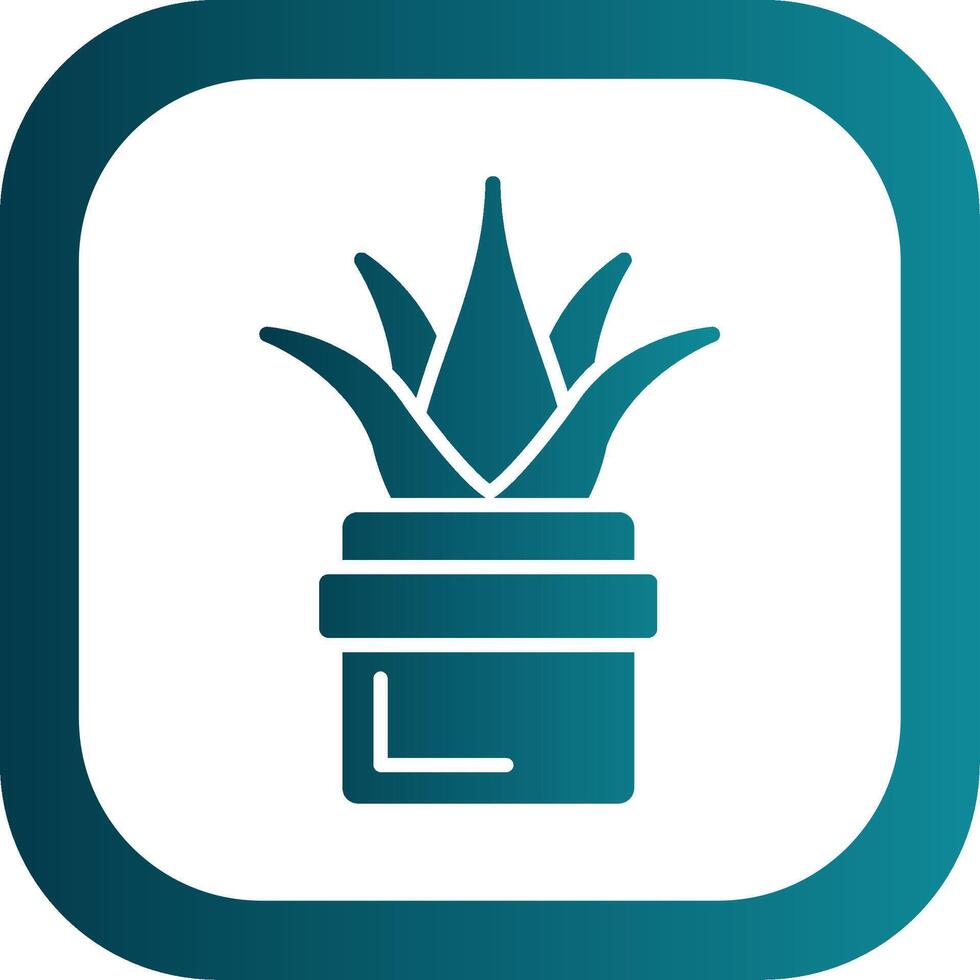 Aloe Vera Glyph Gradient Corner Icon vector