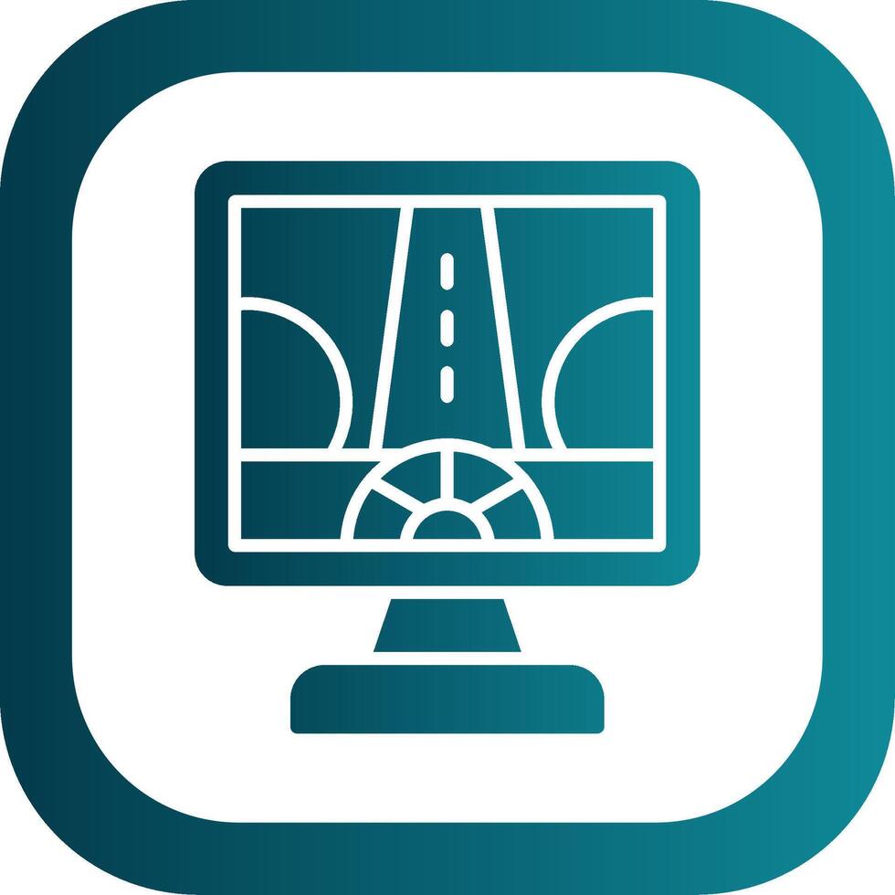 Driving Control Glyph Gradient Corner Icon vector