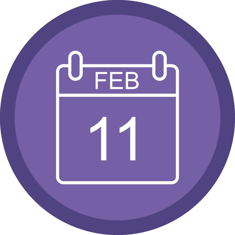 February Line Multi Circle Icon vector