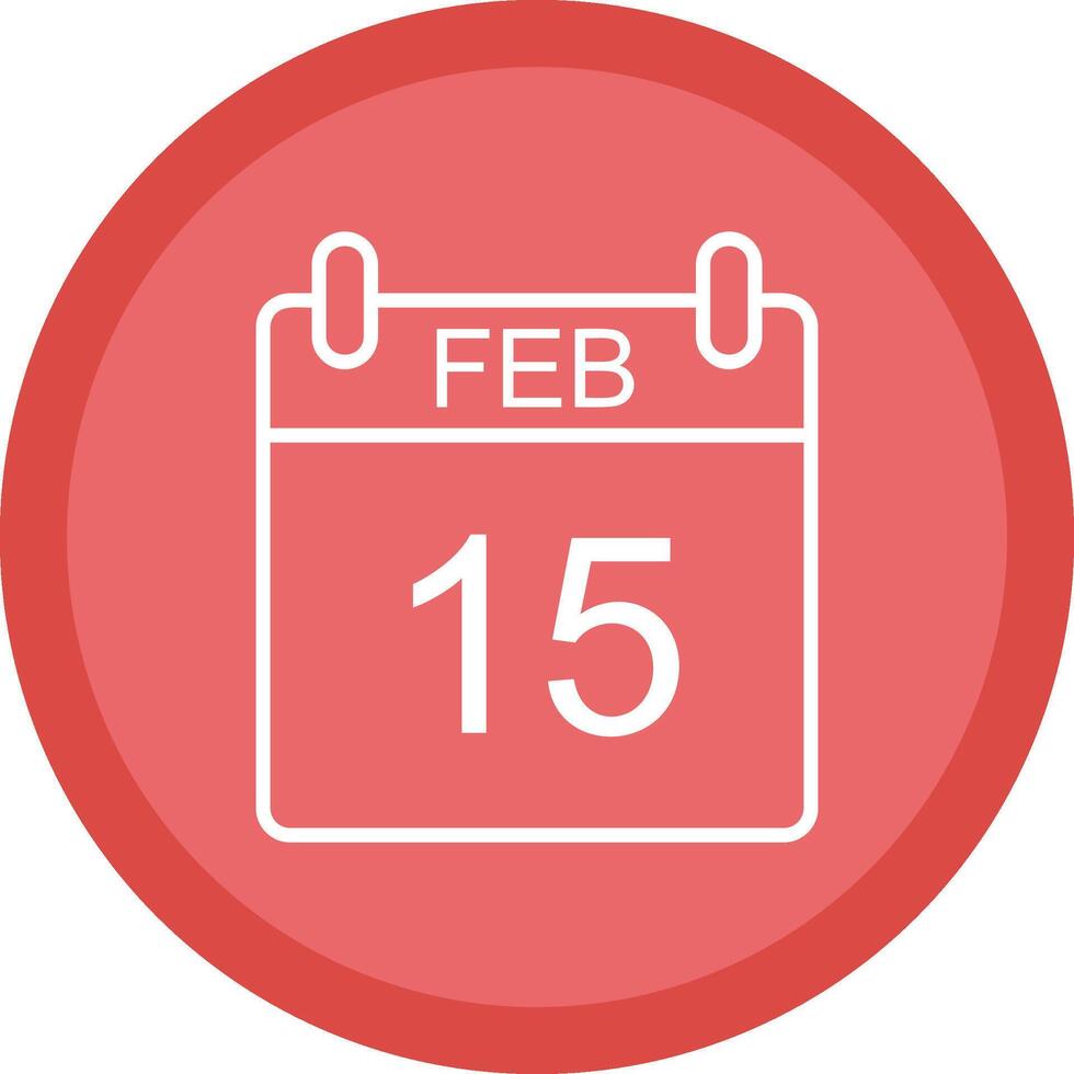 February Line Multi Circle Icon vector