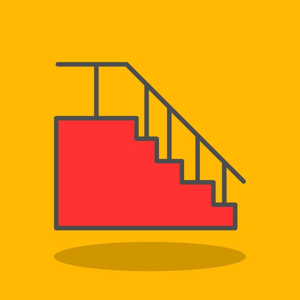 Stairs Filled Shadow Icon vector