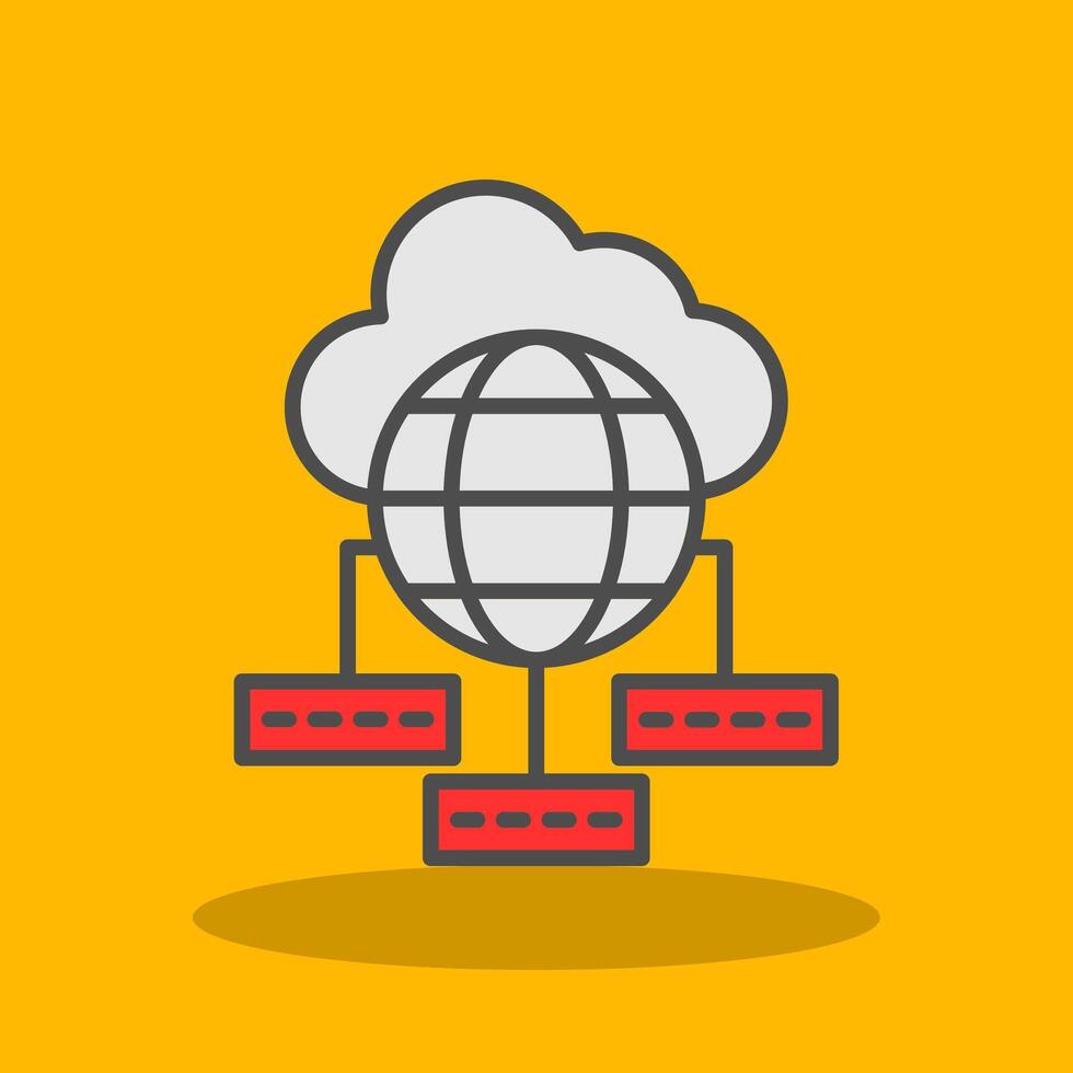 Data Sumit Filled Shadow Icon vector