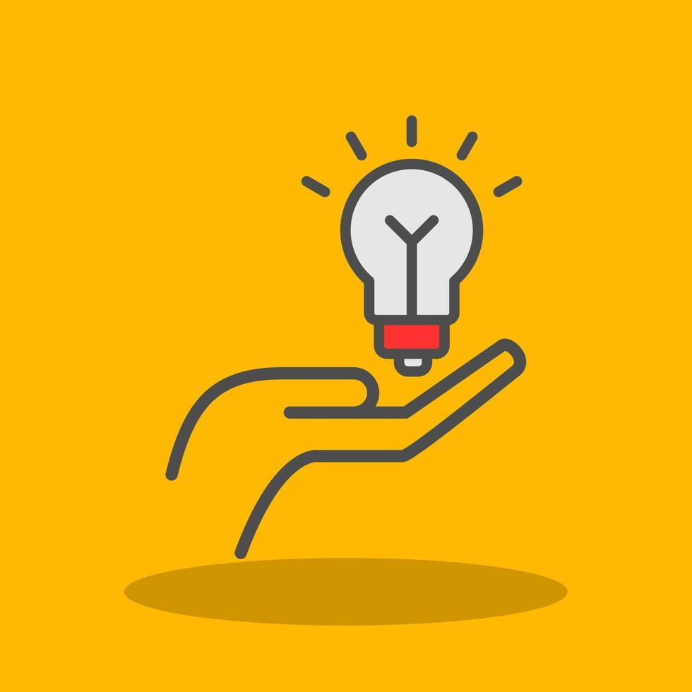 Idea Hand Filled Shadow Icon vector
