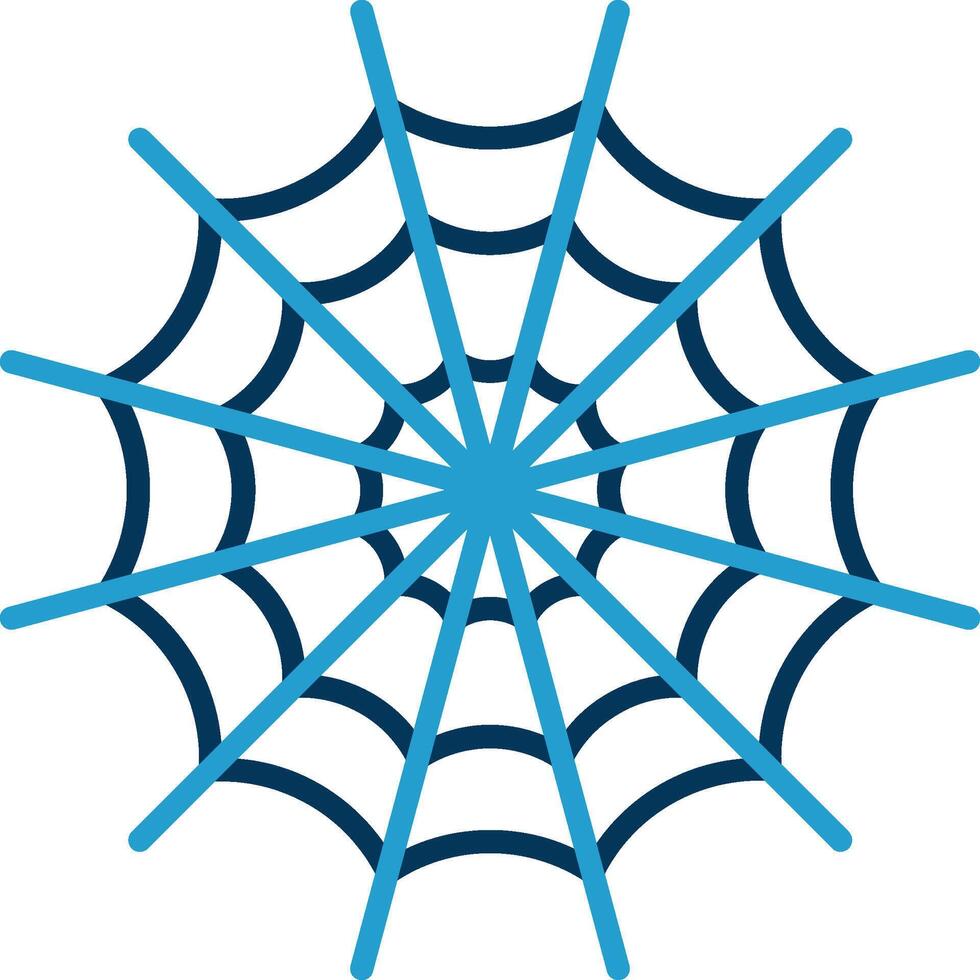 Spider Web Line Blue Two Color Icon vector
