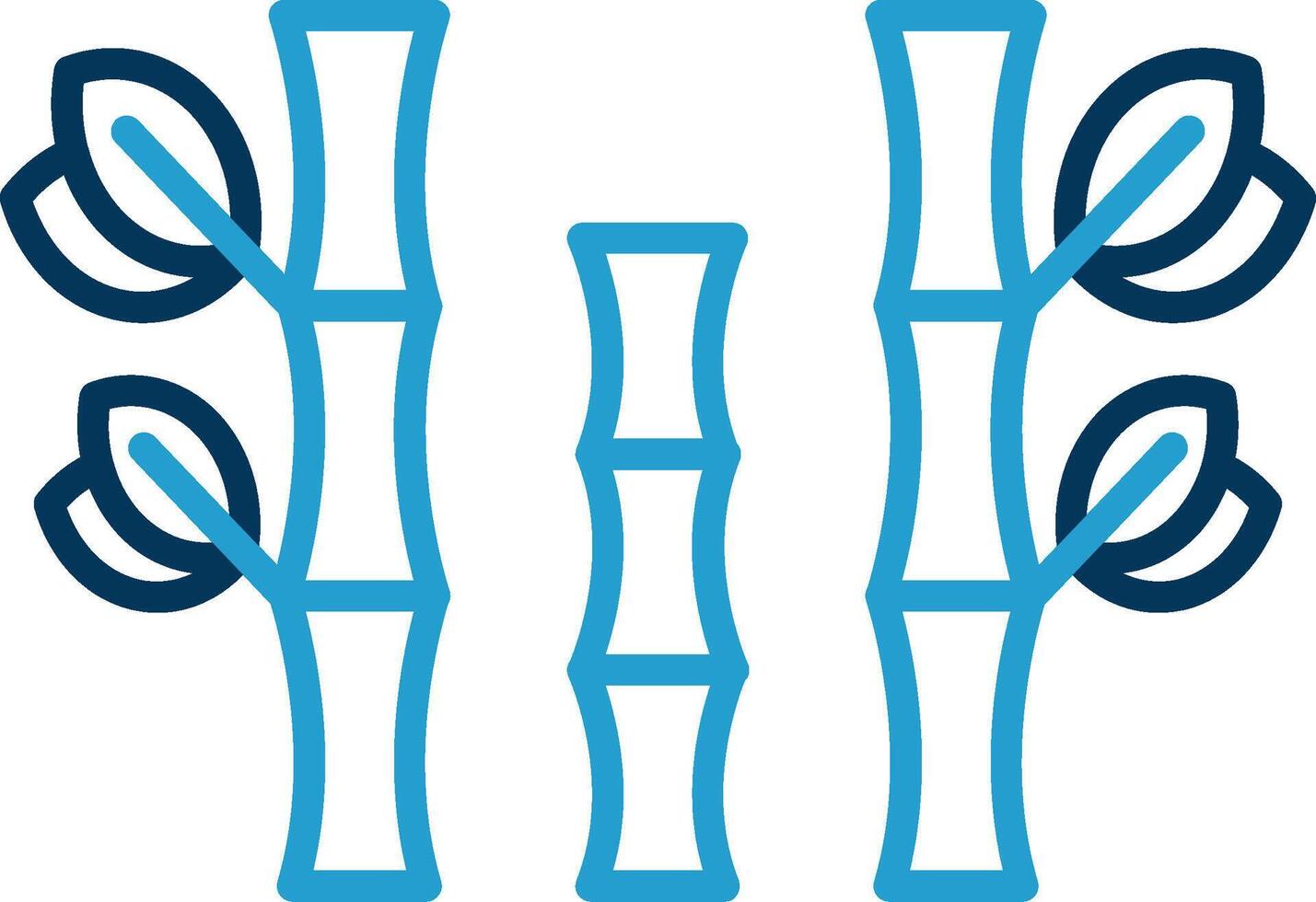 Bamboo Line Blue Two Color Icon vector
