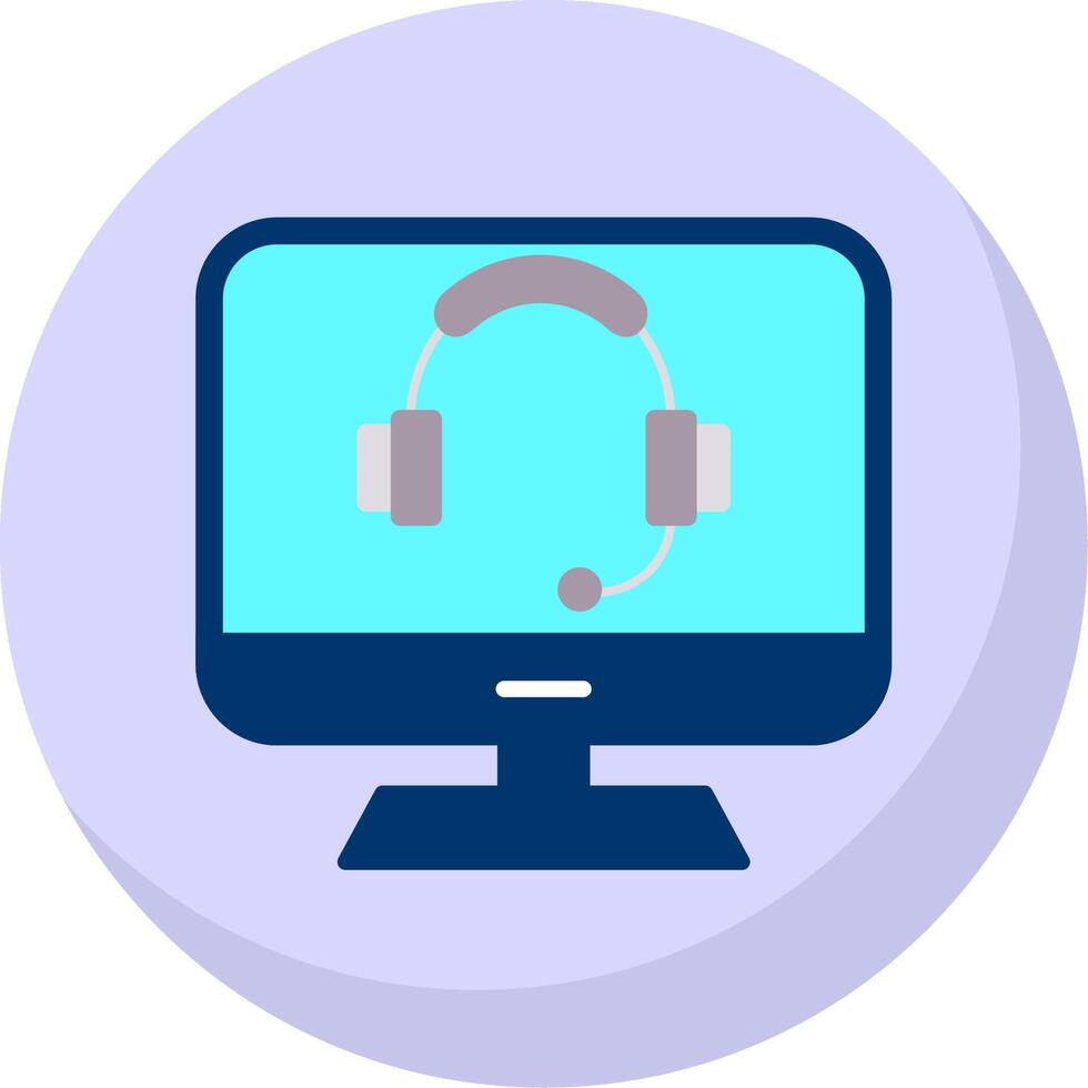 Computer Flat Bubble Icon vector