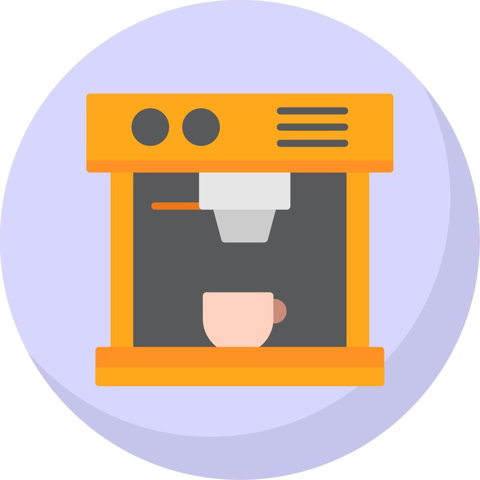 Coffee Machine Flat Bubble Icon vector