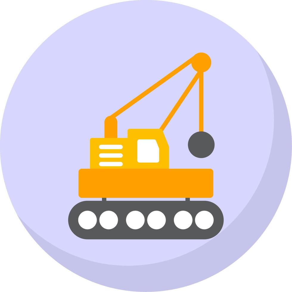 Wrecking Ball Flat Bubble Icon vector
