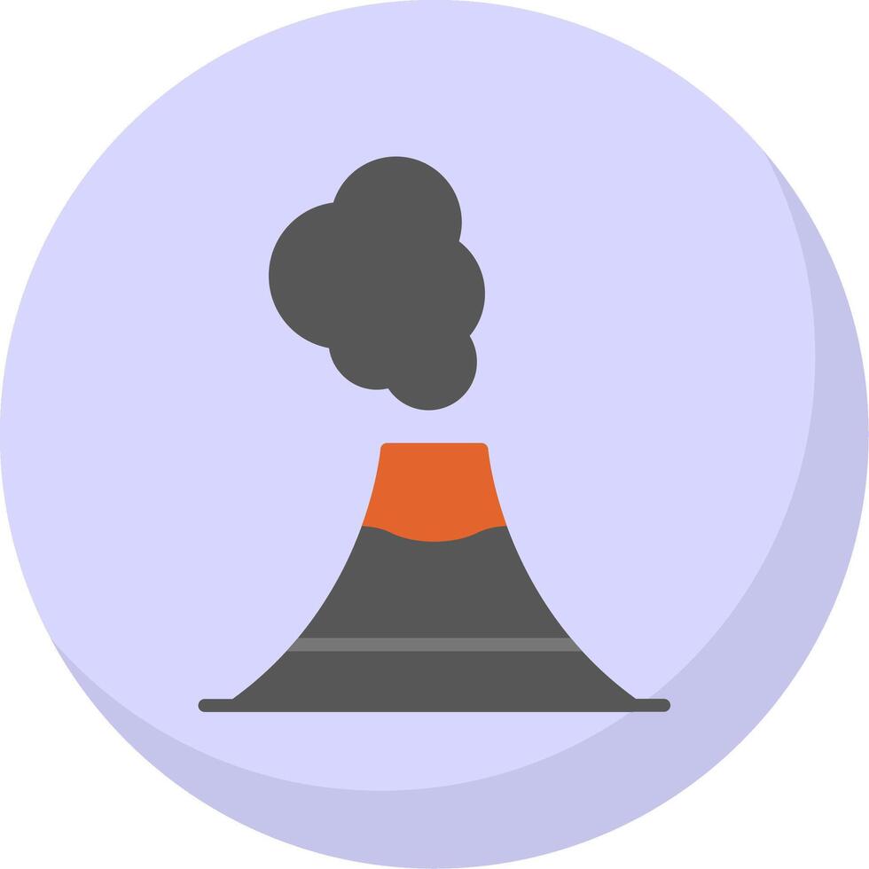 Volcano Flat Bubble Icon vector