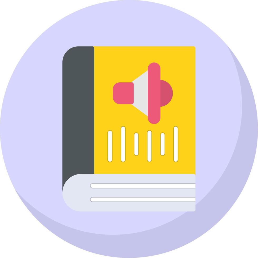 Audio Book Flat Bubble Icon vector