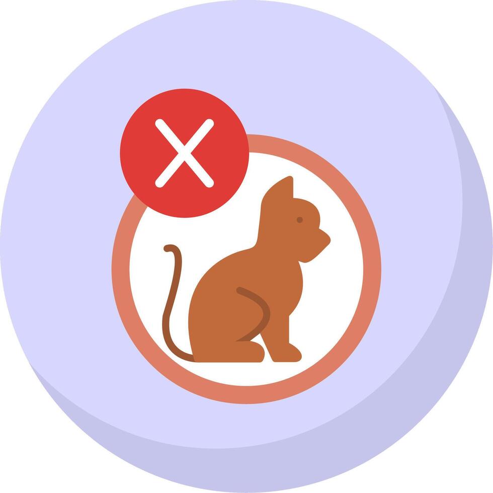 No Pets Allowed Flat Bubble Icon vector