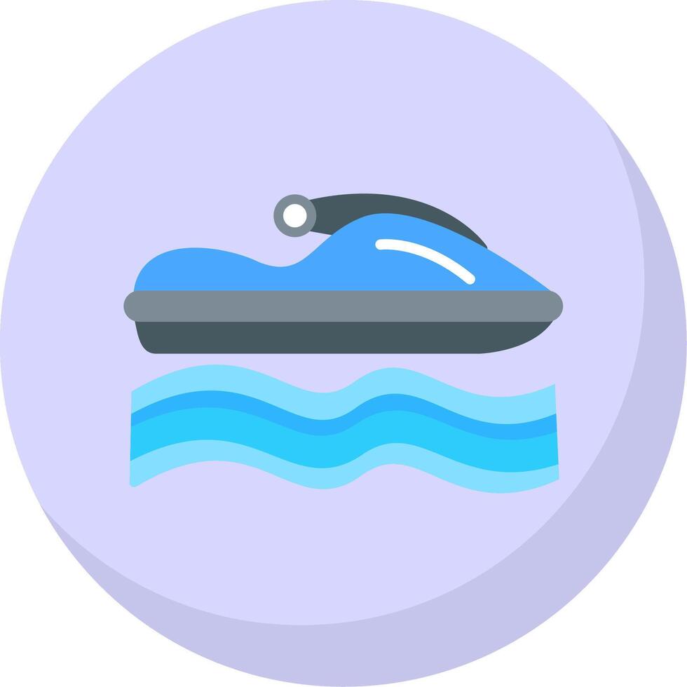 Jet Ski Flat Bubble Icon vector