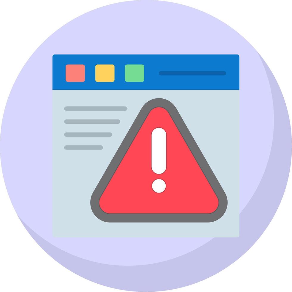 Warning Browser Flat Bubble Icon vector