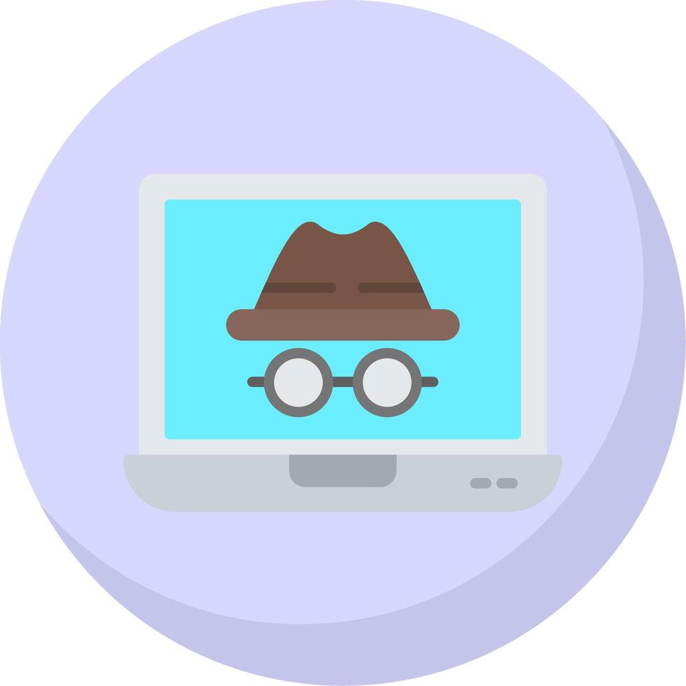 Incognito Flat Bubble Icon vector